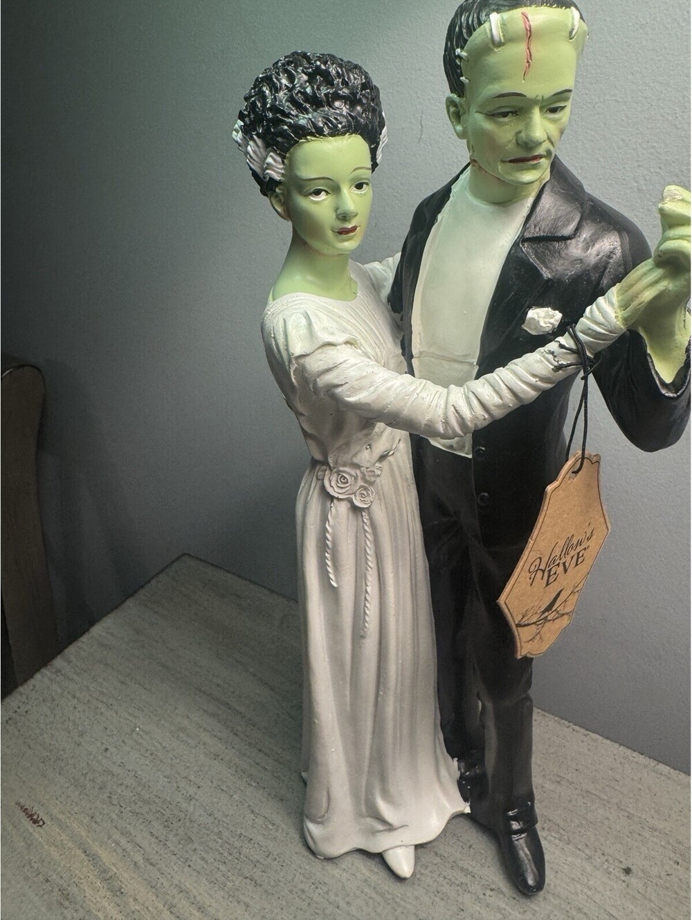 Hallows Eve Frankenstein & Bride Dancing Couple Halloween Resin Statue Figurine